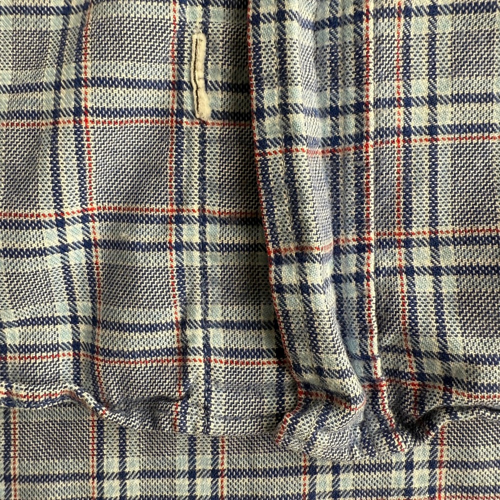 Frank & Eileen Barry Lightweight Cotton Plaid Blue Button Up Shirt XS - Picture 5 of 8